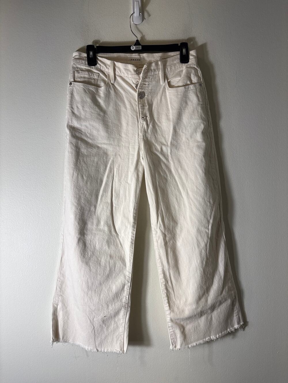 Frame White Ali Wide Crop Denim Szz 29